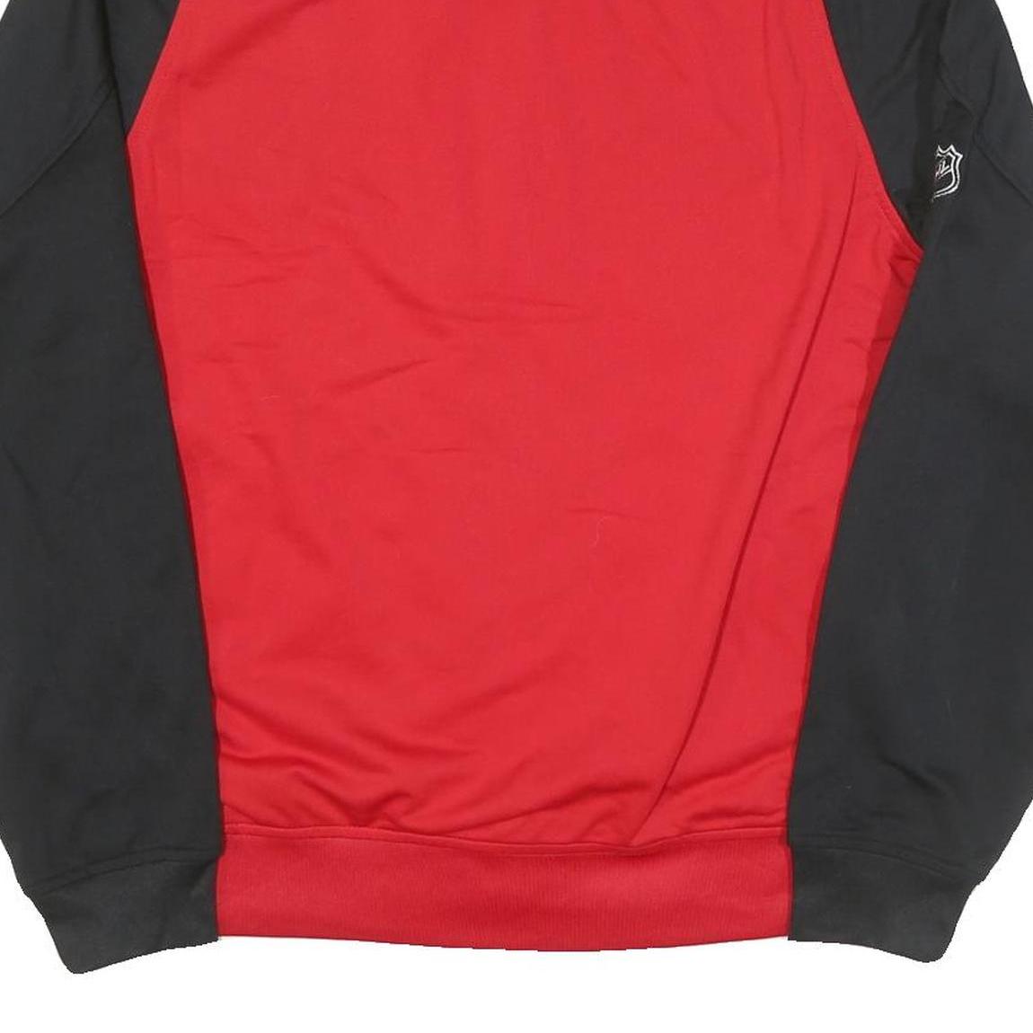 REEBOK Mens Red & Black NHL Hockey Track Jacket M Polyester Blend Zip Sportswear