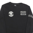 THUG LIFE Mens Black Crew Neck S Skull Print Cotton Blend Sweatshirt