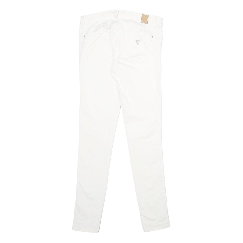 GUESS Womens White Relaxed Skinny Denim Medium W29 L32 Cotton Blend Jeans