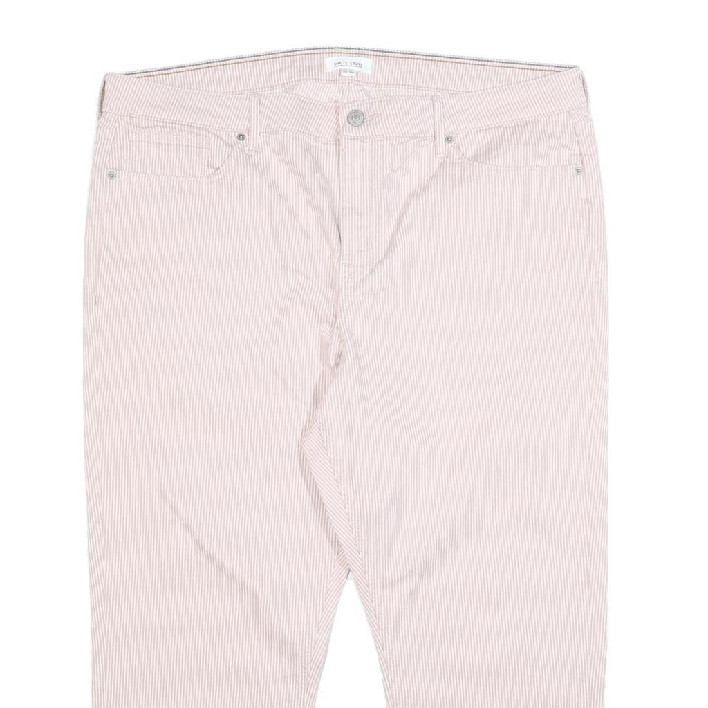 WHITE STUFF Womens Cotton Blend Pink Regular Straight Trousers W40 L24
