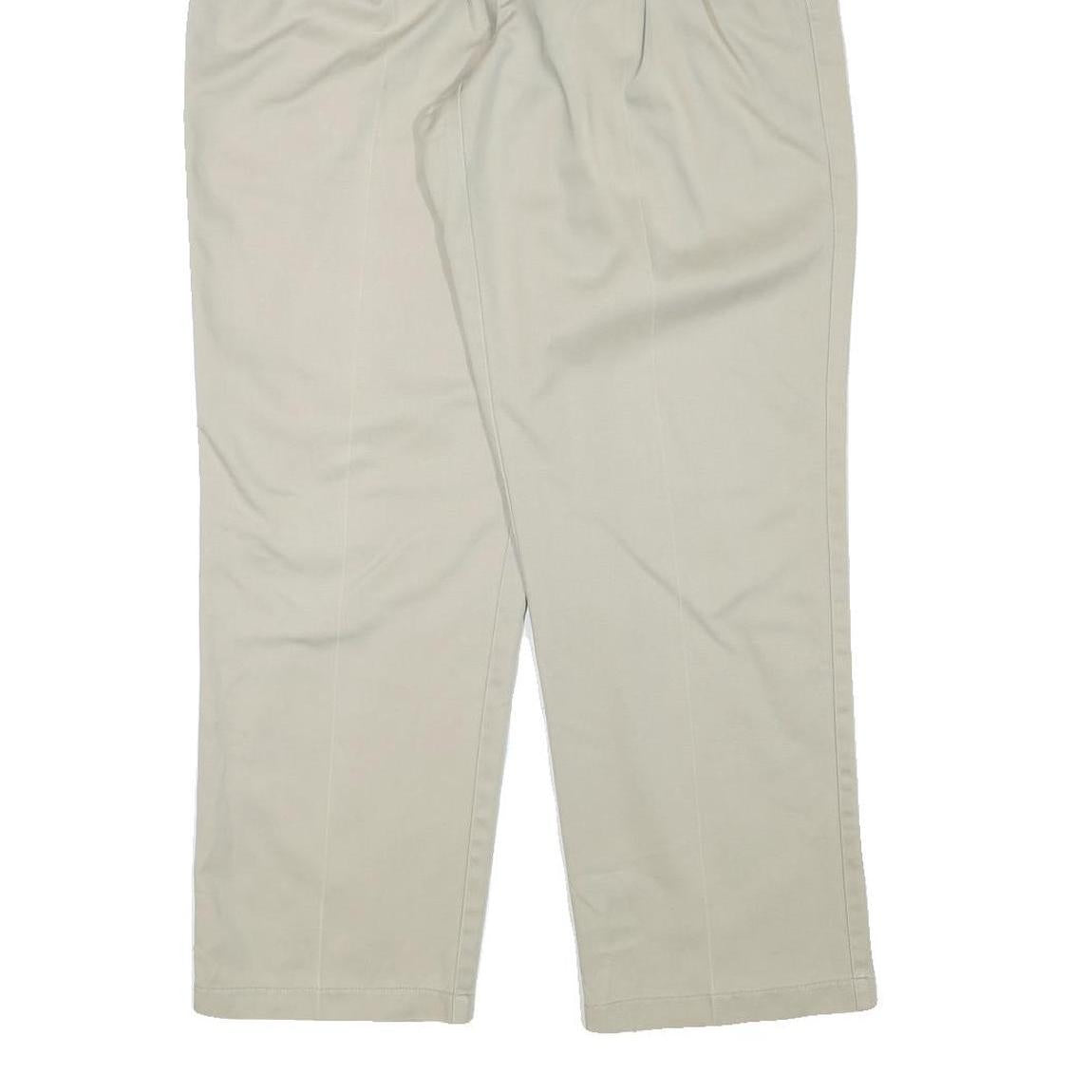 TOMMY HILFIGER Mens Cotton Blend Beige Relaxed Straight Trousers W32 L29 Casual