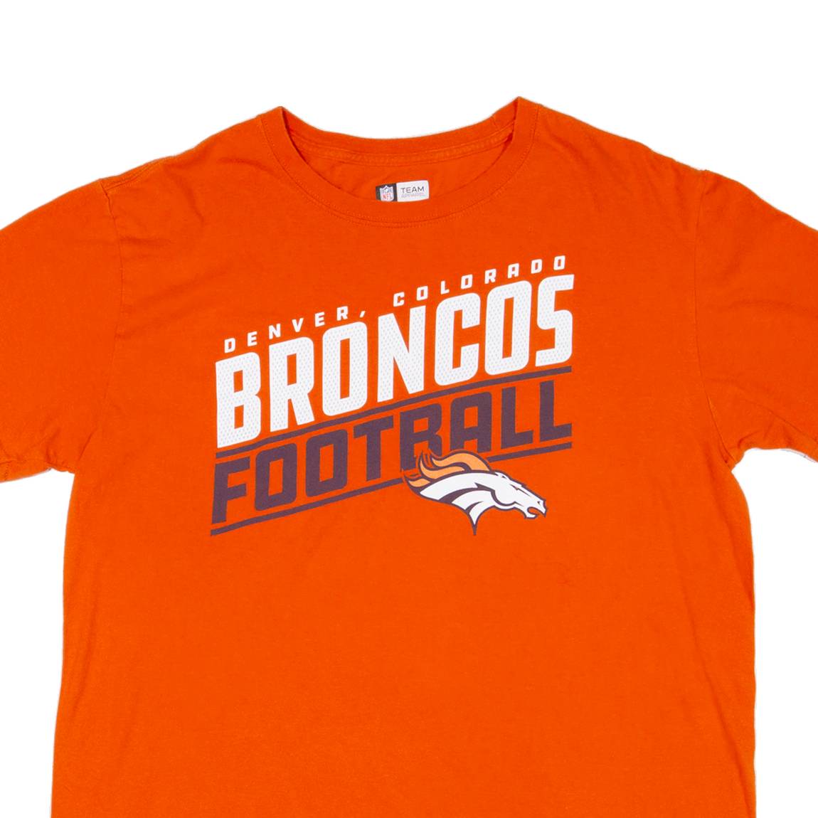 NFL Broncos Football Mens T-Shirt Orange USA L