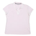 NAUTICA Womens Pink Short Sleeve Plain Polo Shirt L Cotton Blend Casual