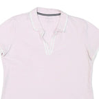 NAUTICA Womens Pink Short Sleeve Plain Polo Shirt L Cotton Blend Casual