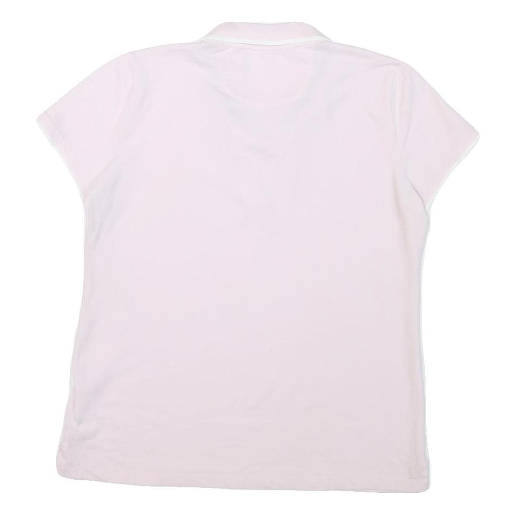 NAUTICA Womens Pink Short Sleeve Plain Polo Shirt L Cotton Blend Casual