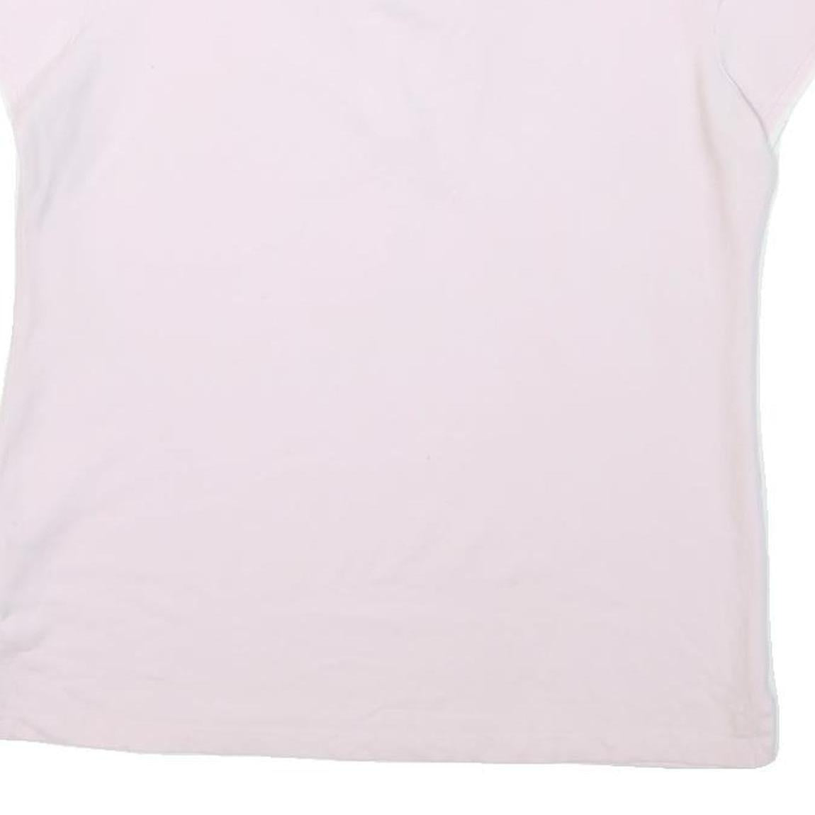 NAUTICA Womens Pink Short Sleeve Plain Polo Shirt L Cotton Blend Casual