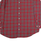 TOMMY HILFIGER Mens Red Check Shirt 2XL Cotton Long Sleeve Button Down