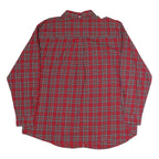 TOMMY HILFIGER Mens Red Check Shirt 2XL Cotton Long Sleeve Button Down