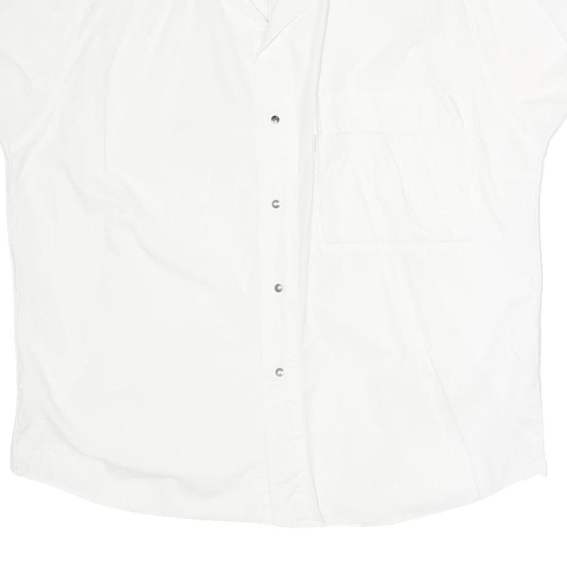 CARRERA Womens White Shirt M Cotton Blend Casual Button-Up Short Sleeve