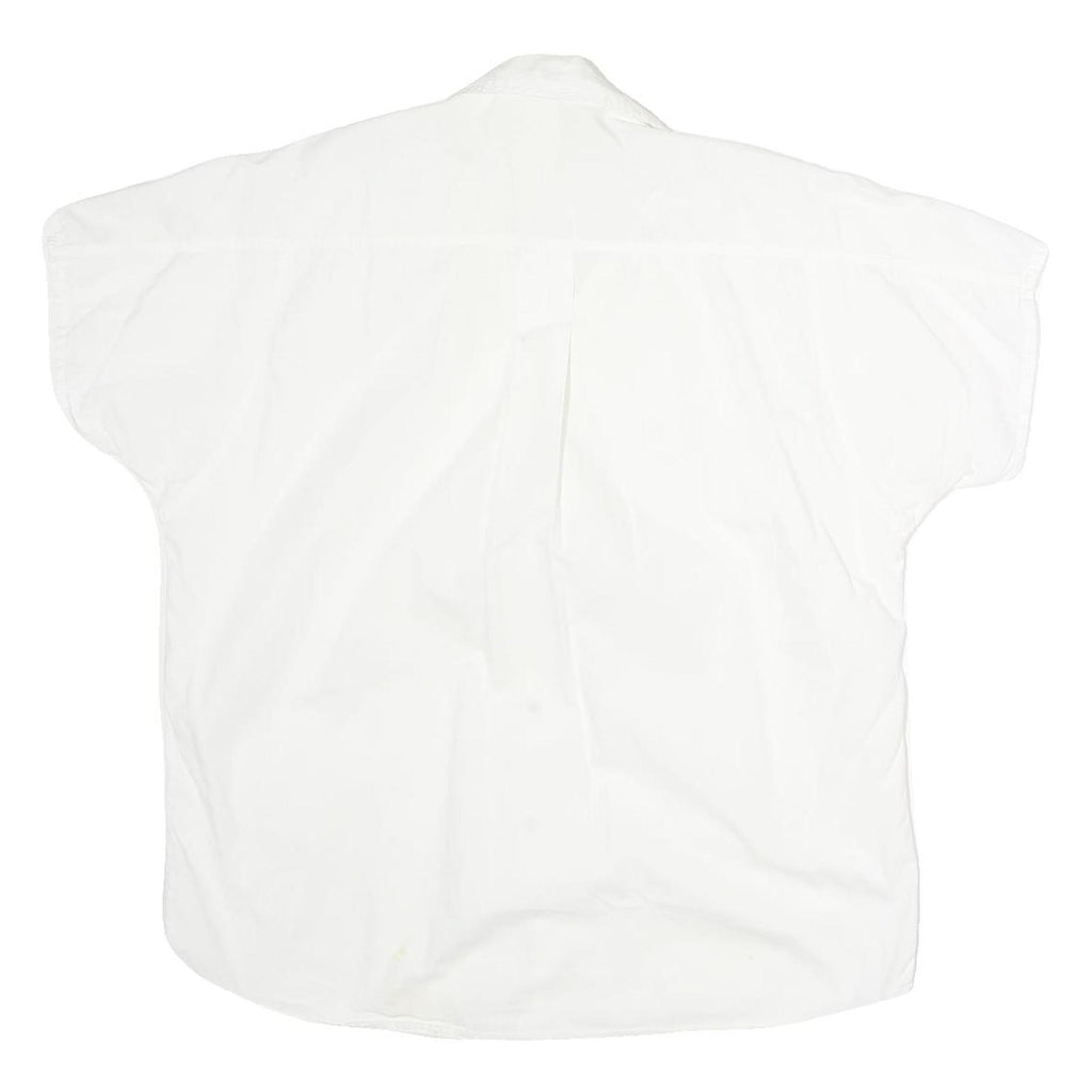 CARRERA Womens White Shirt M Cotton Blend Casual Button-Up Short Sleeve