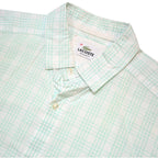 LACOSTE Mens White & Light Green Check Shirt M Classic Cotton Long Sleeve