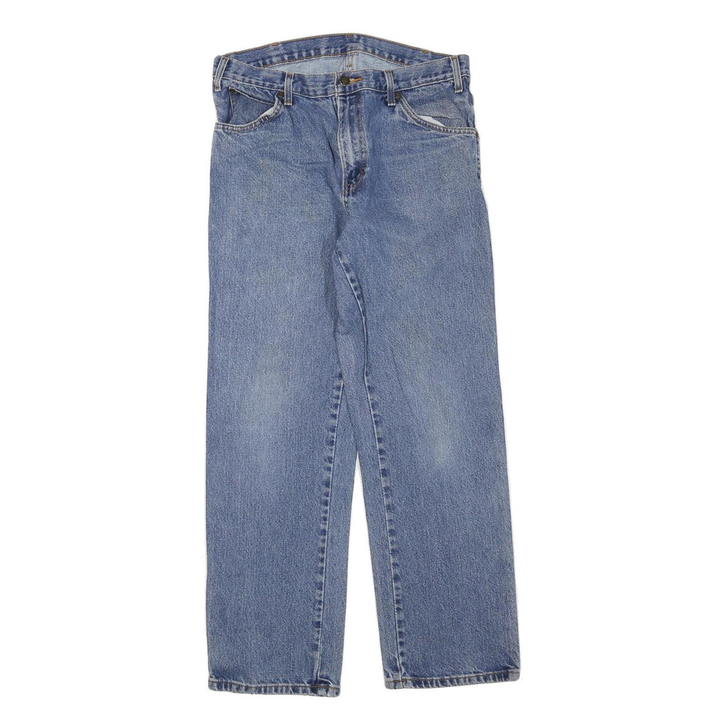 DICKIES Womens Regular Fit Blue Denim Jeans W34 L28 Zip Closure Cotton Blend