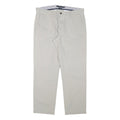 TOMMY HILFIGER Mens Regular Beige Cotton Blend Trousers W34 L30 Classic Zip