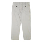 TOMMY HILFIGER Mens Regular Beige Cotton Blend Trousers W34 L30 Classic Zip