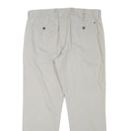 TOMMY HILFIGER Mens Regular Beige Cotton Blend Trousers W34 L30 Classic Zip