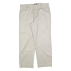 DOCKERS Mens Cotton Blend Cream Regular Fit Straight Leg Trousers W34 L29
