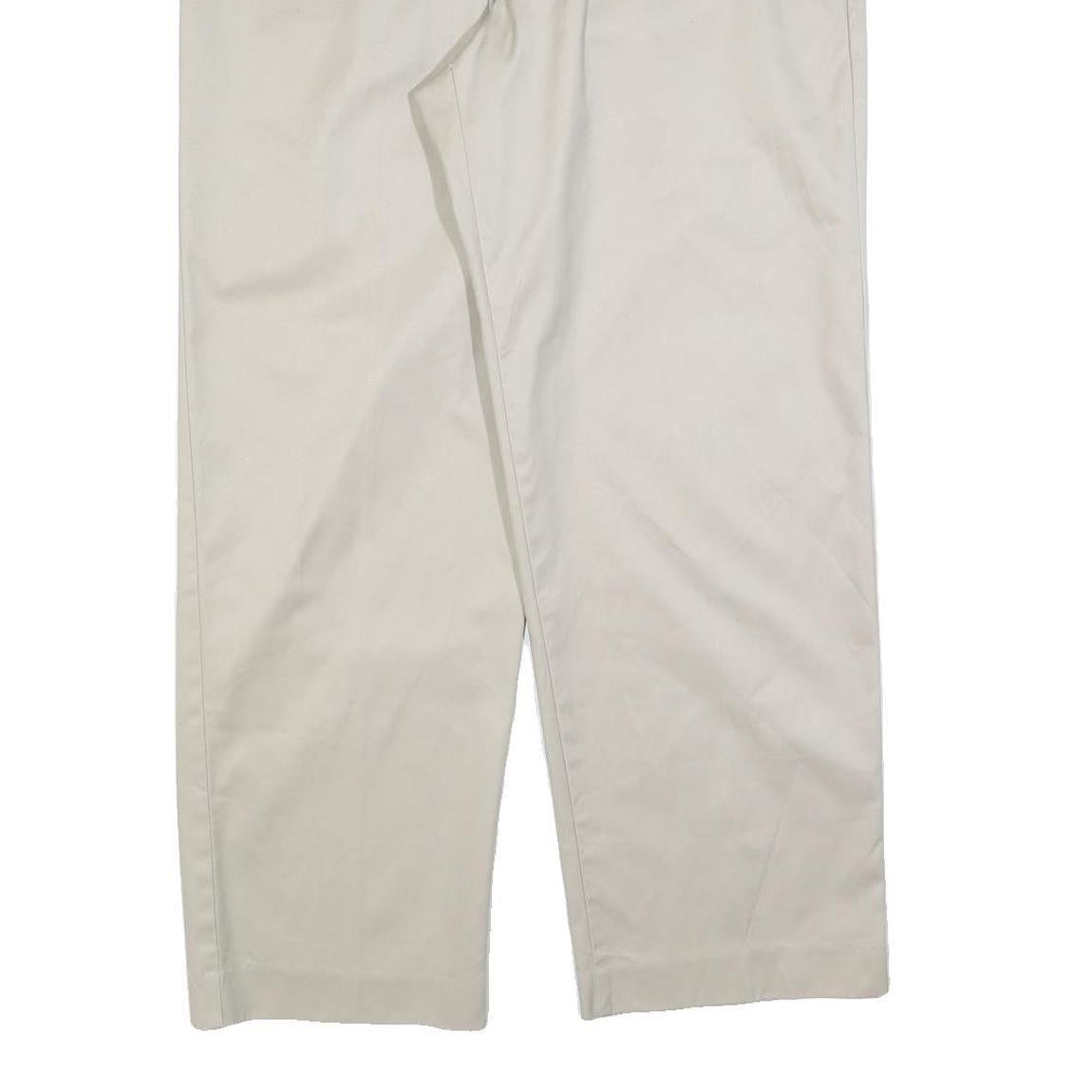 DOCKERS Mens Cotton Blend Cream Regular Fit Straight Leg Trousers W34 L29