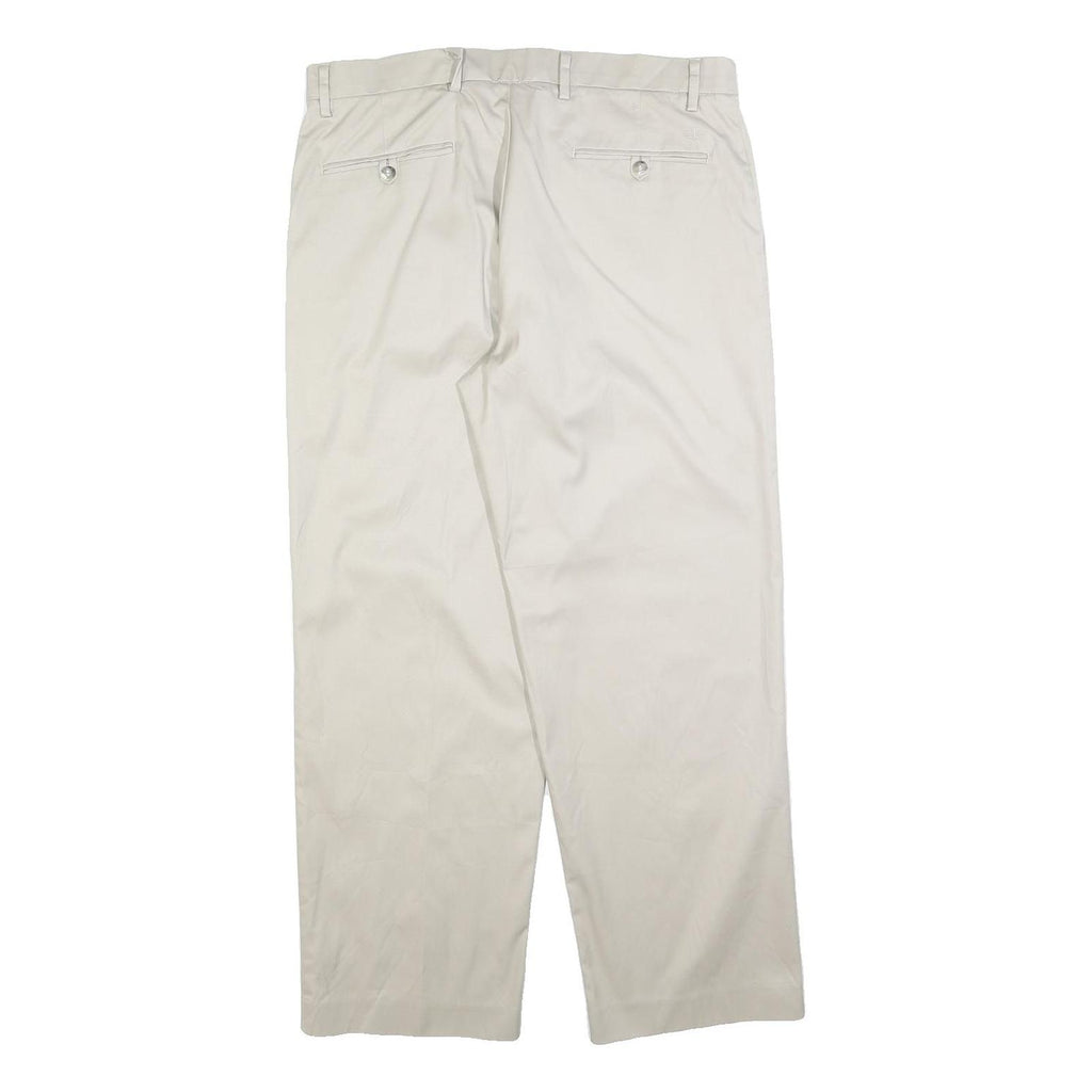 DOCKERS Mens Cotton Blend Cream Regular Fit Straight Leg Trousers W34 L29