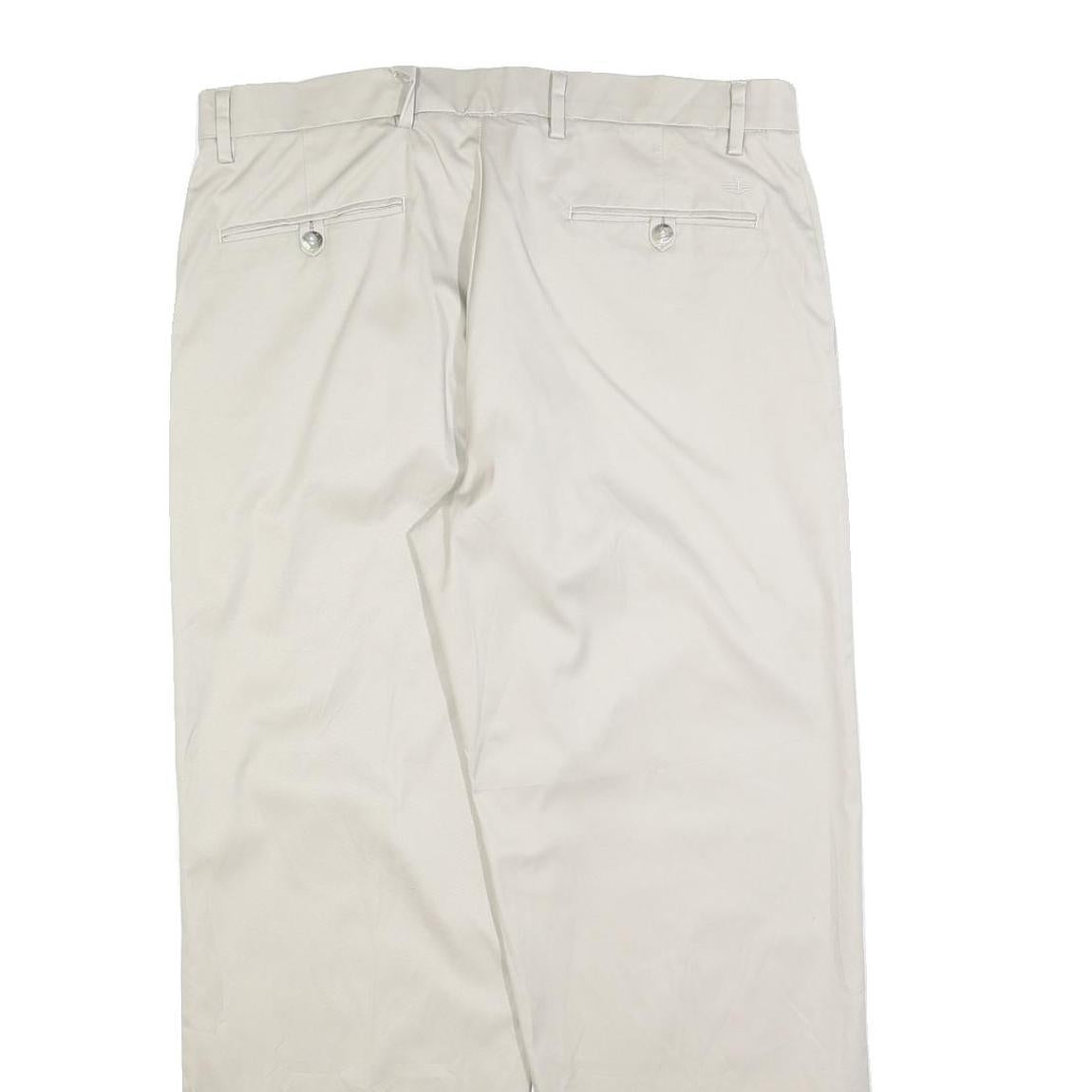 DOCKERS Mens Cotton Blend Cream Regular Fit Straight Leg Trousers W34 L29