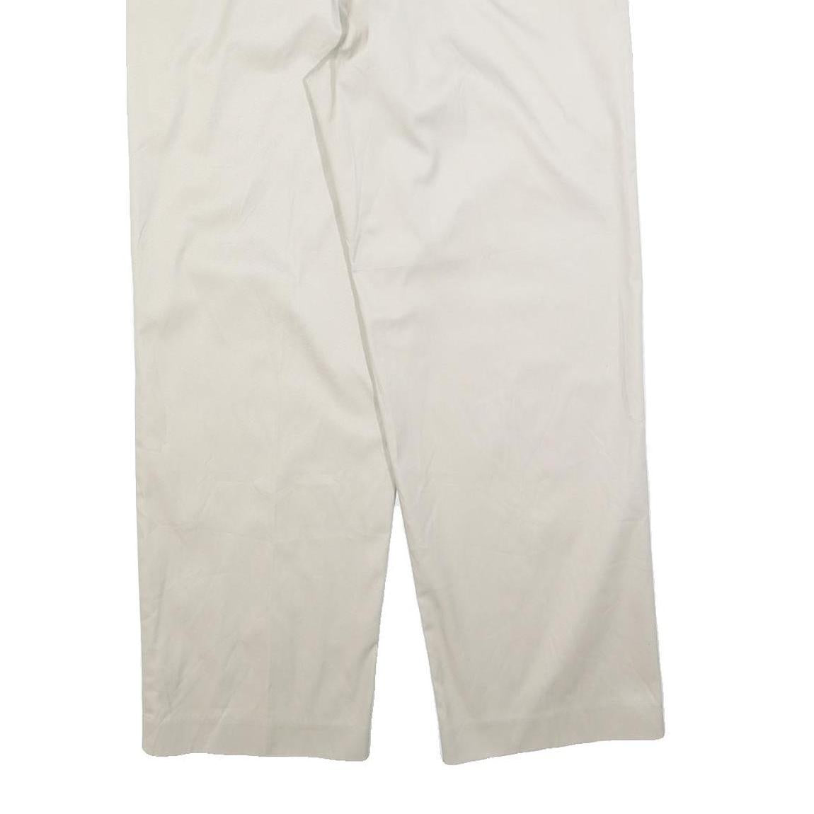 DOCKERS Mens Cotton Blend Cream Regular Fit Straight Leg Trousers W34 L29