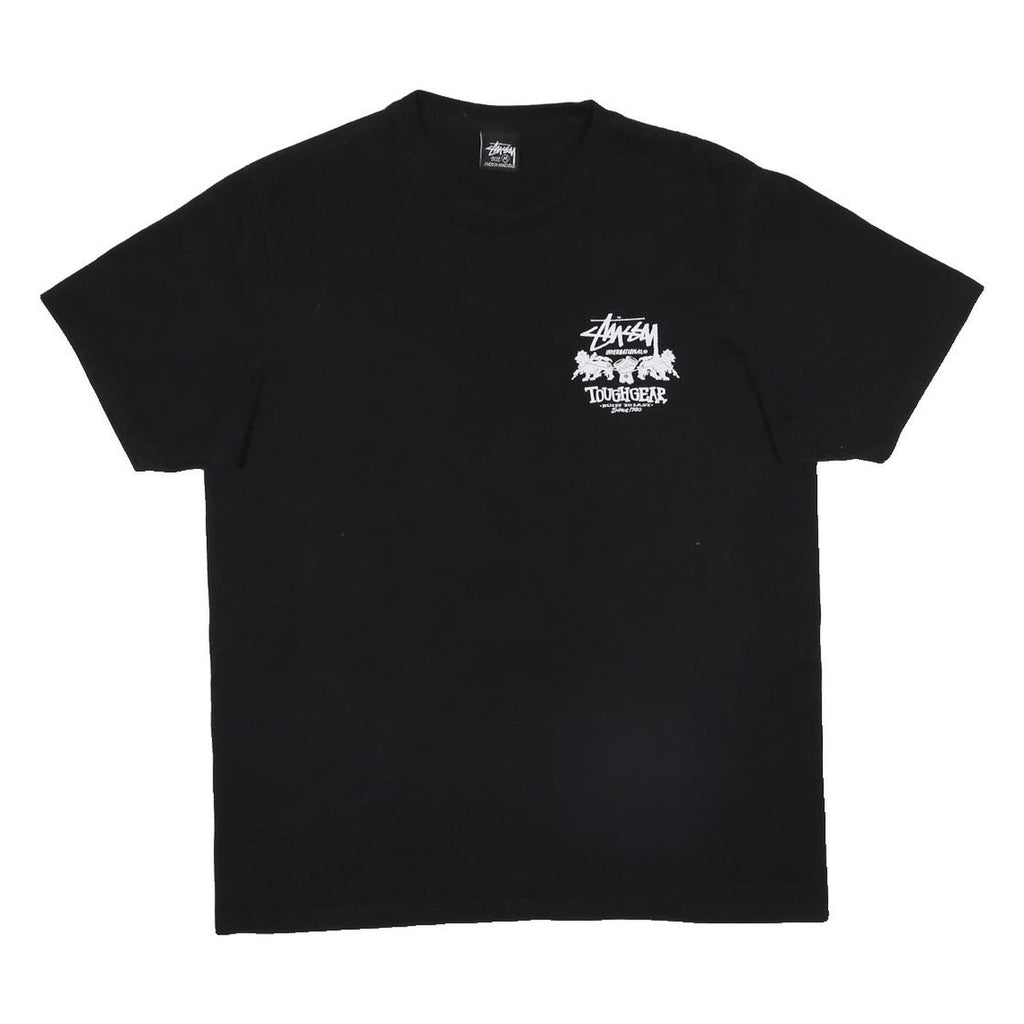 STUSSY Mens Black Toughgear International Graphic T-Shirt M Short Sleeve