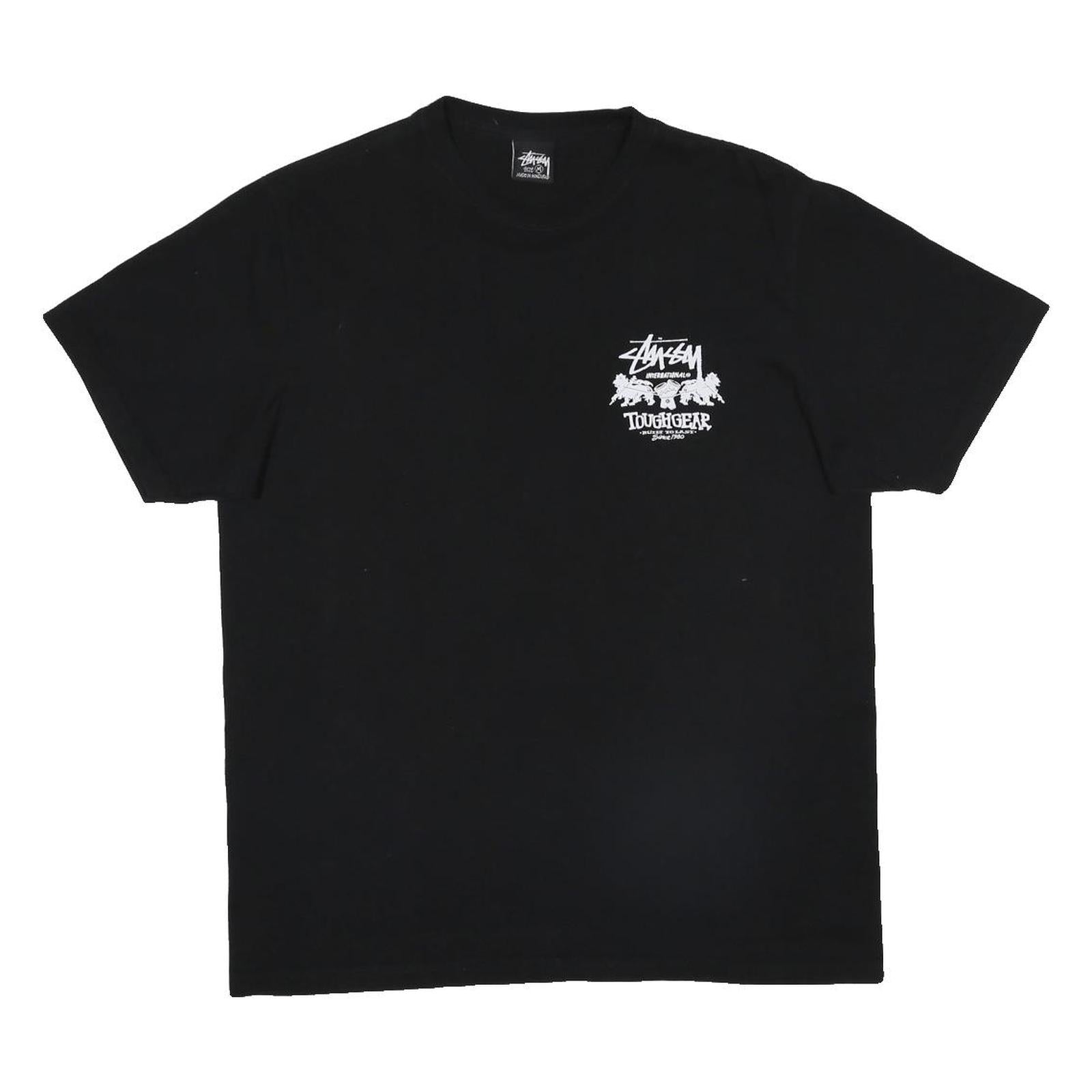 STUSSY Mens Black Toughgear International Graphic T-Shirt M Short Sleeve