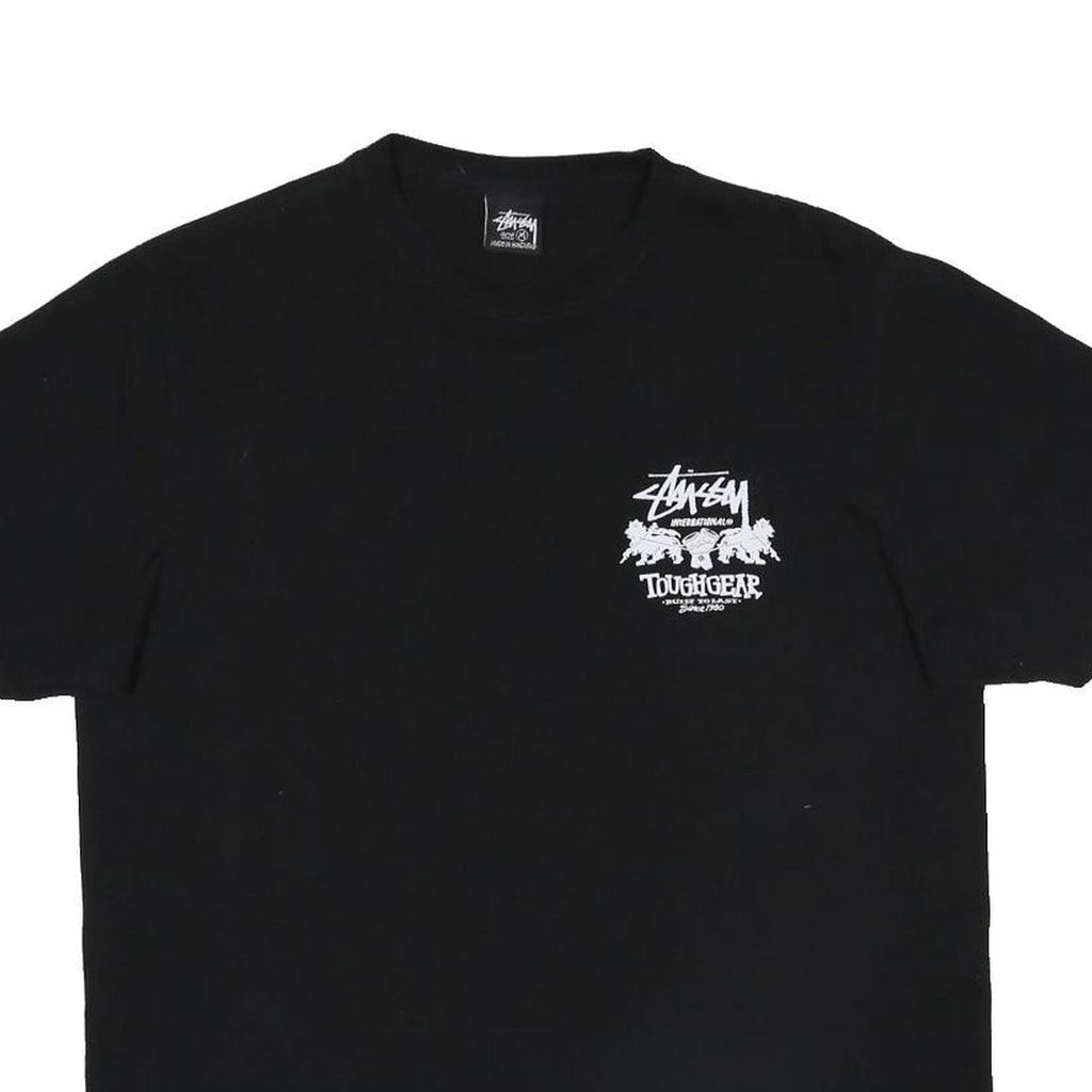 STUSSY Mens Black Toughgear International Graphic T-Shirt M Short Sleeve