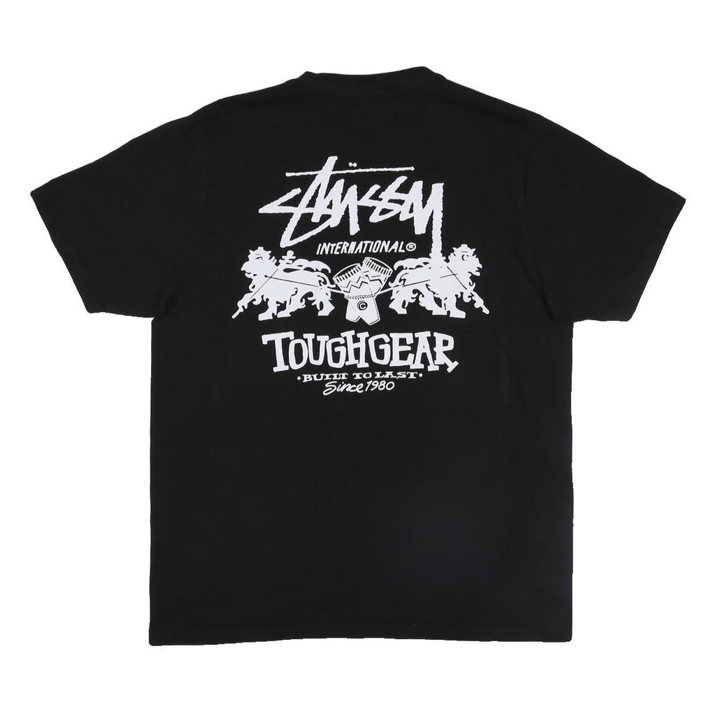 STUSSY Mens Black Toughgear International Graphic T-Shirt M Short Sleeve