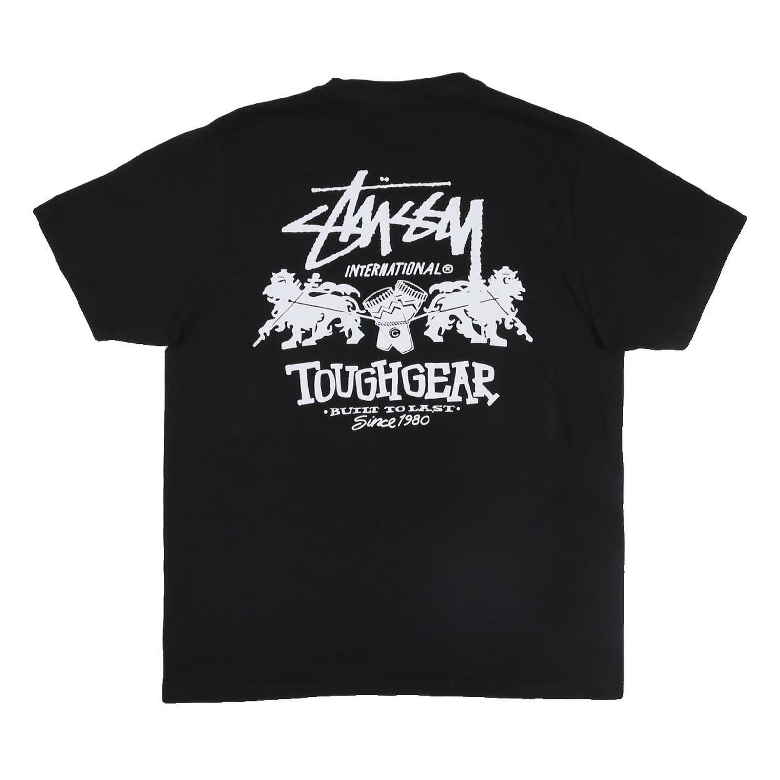 STUSSY Mens Black Toughgear International Graphic T-Shirt M Short Sleeve