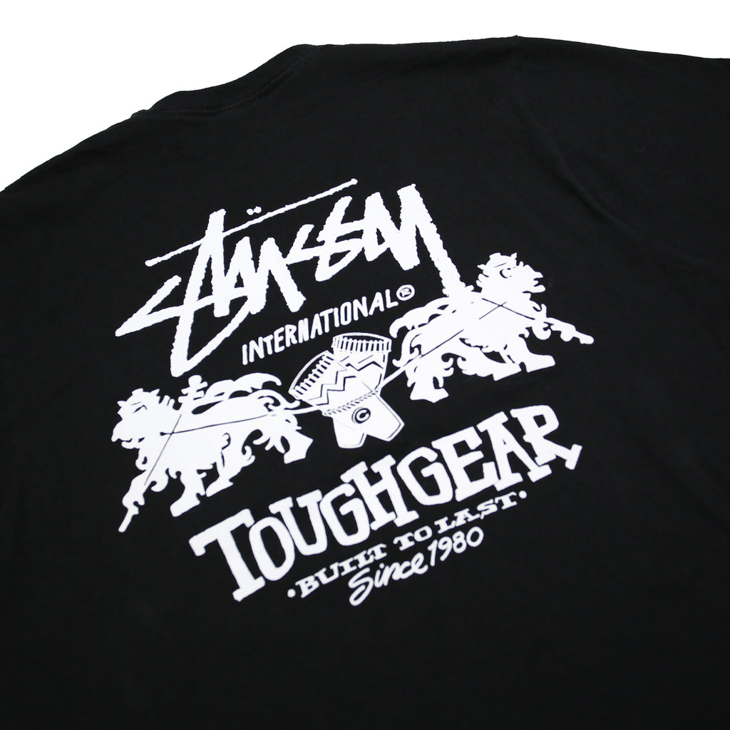 STUSSY Mens Black Toughgear International Graphic T-Shirt M Short Sleeve