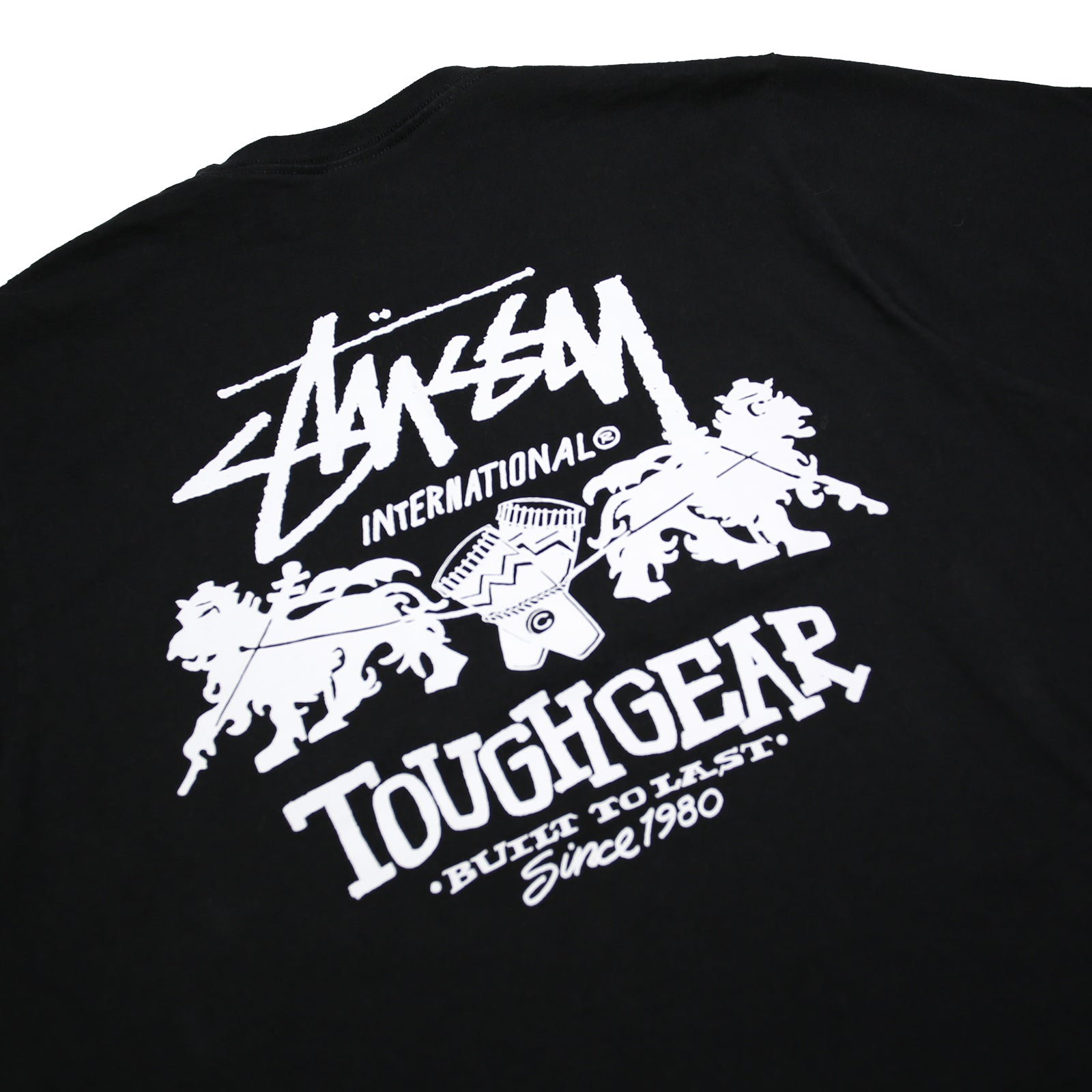STUSSY Mens Black Toughgear International Graphic T-Shirt M Short Sleeve