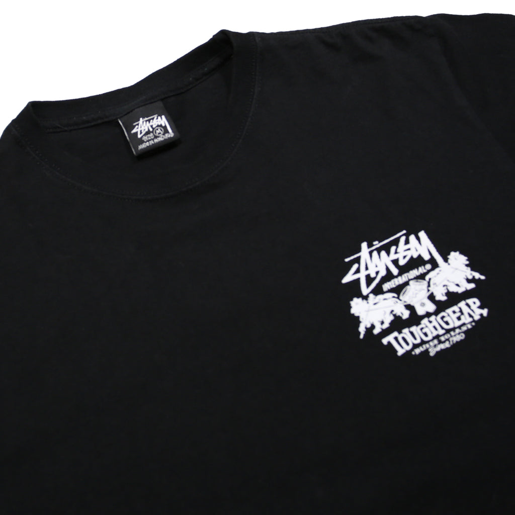 STUSSY Mens Black Toughgear International Graphic T-Shirt M Short Sleeve