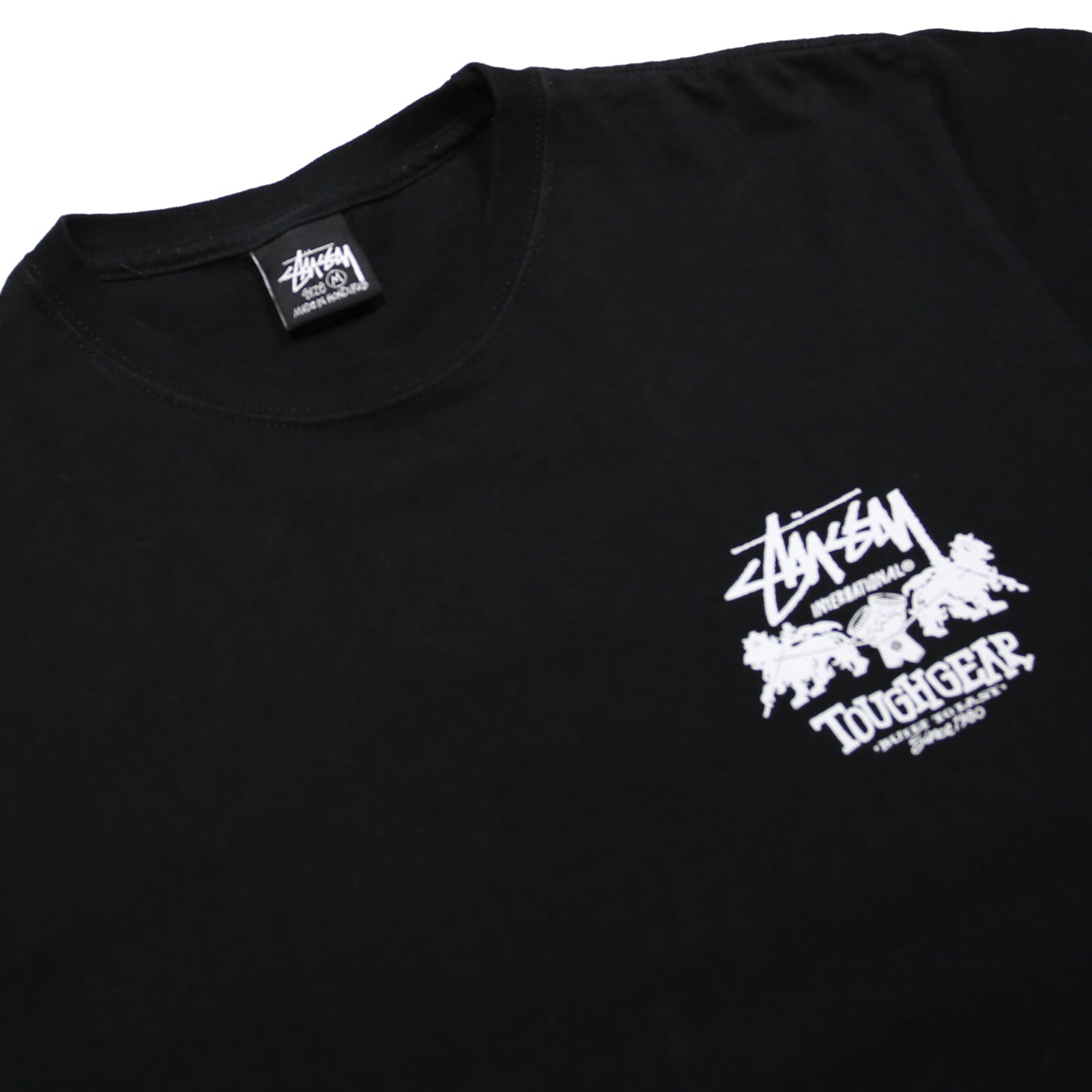 STUSSY Mens Black Toughgear International Graphic T-Shirt M Short Sleeve