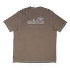 ADIDAS ORIGINALS Mens Brown XL Short Sleeve Crew Neck Logo T-Shirt Cotton Blend