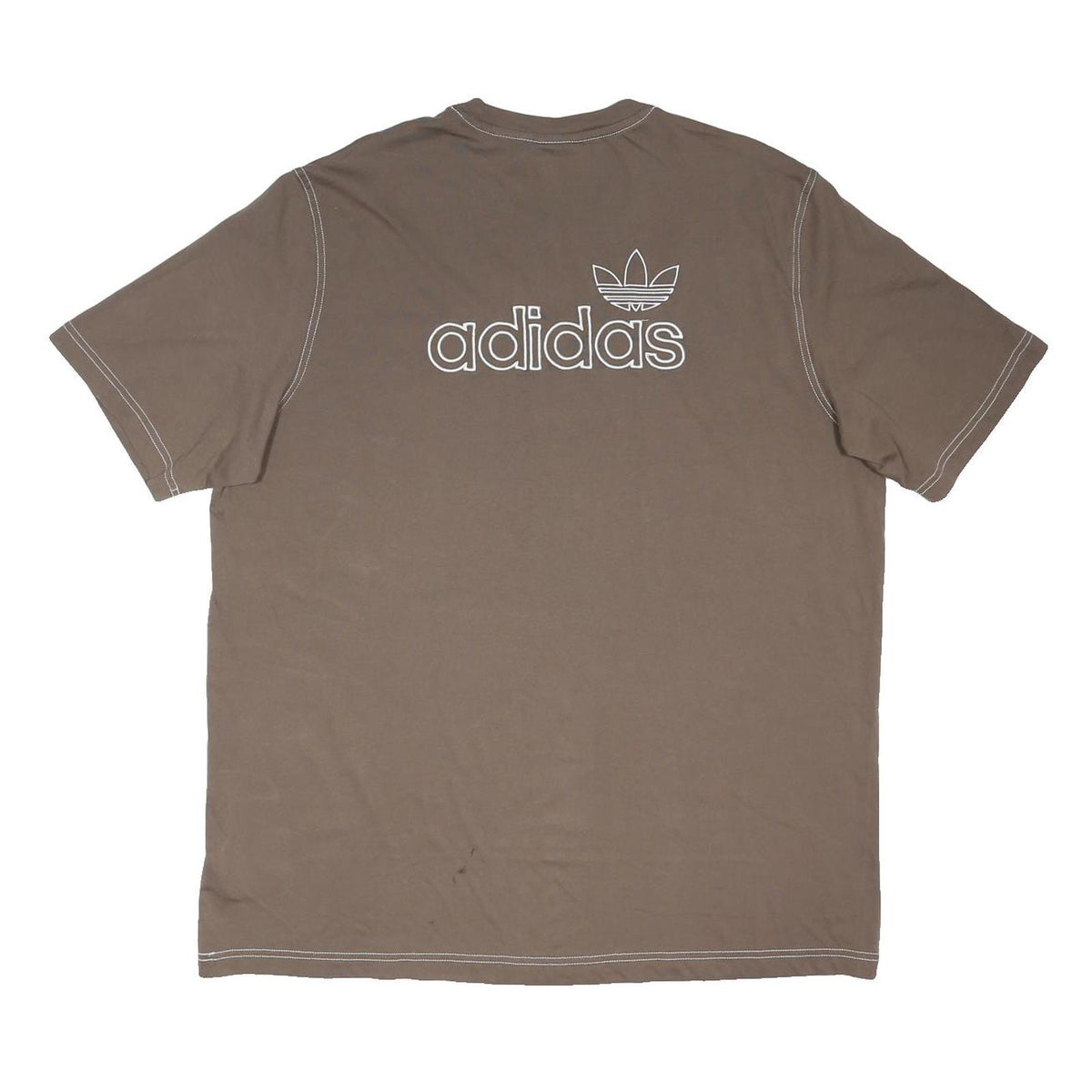 ADIDAS ORIGINALS Mens Brown XL Short Sleeve Crew Neck Logo T-Shirt Cotton Blend