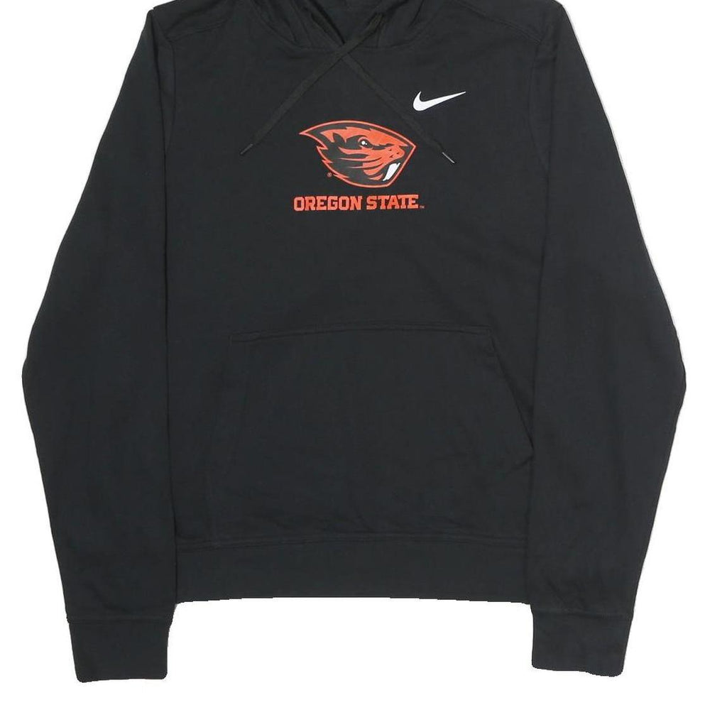 NIKE Womens Black Oregon State Pullover Hoodie L Sports Cotton Sweatshirt