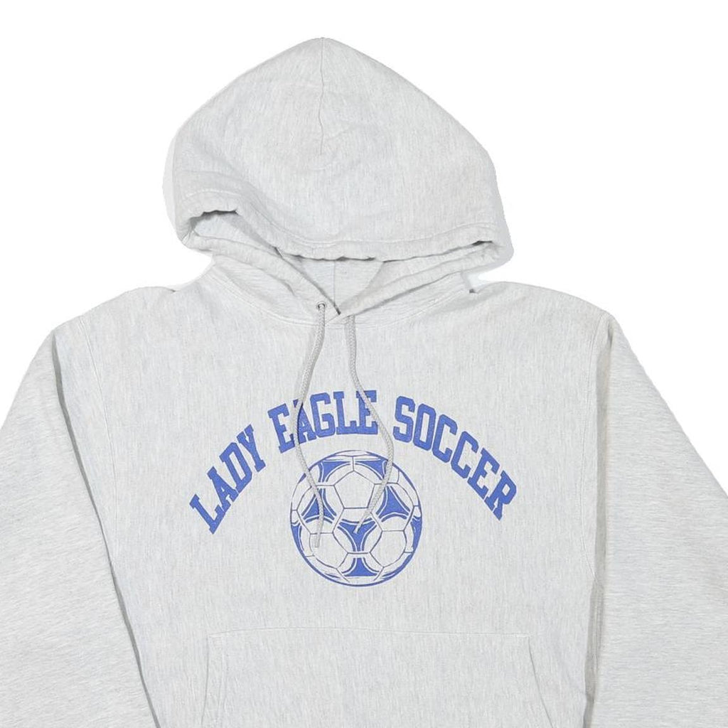 CHAMPION Mens Grey Lady Eagle Soccer Pullover Hoodie M Sportswear Cotton Blend