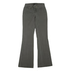 Womens Cotton Blend Grey Regular Fit Wide-Leg Trousers W24 L32 Belt Detail