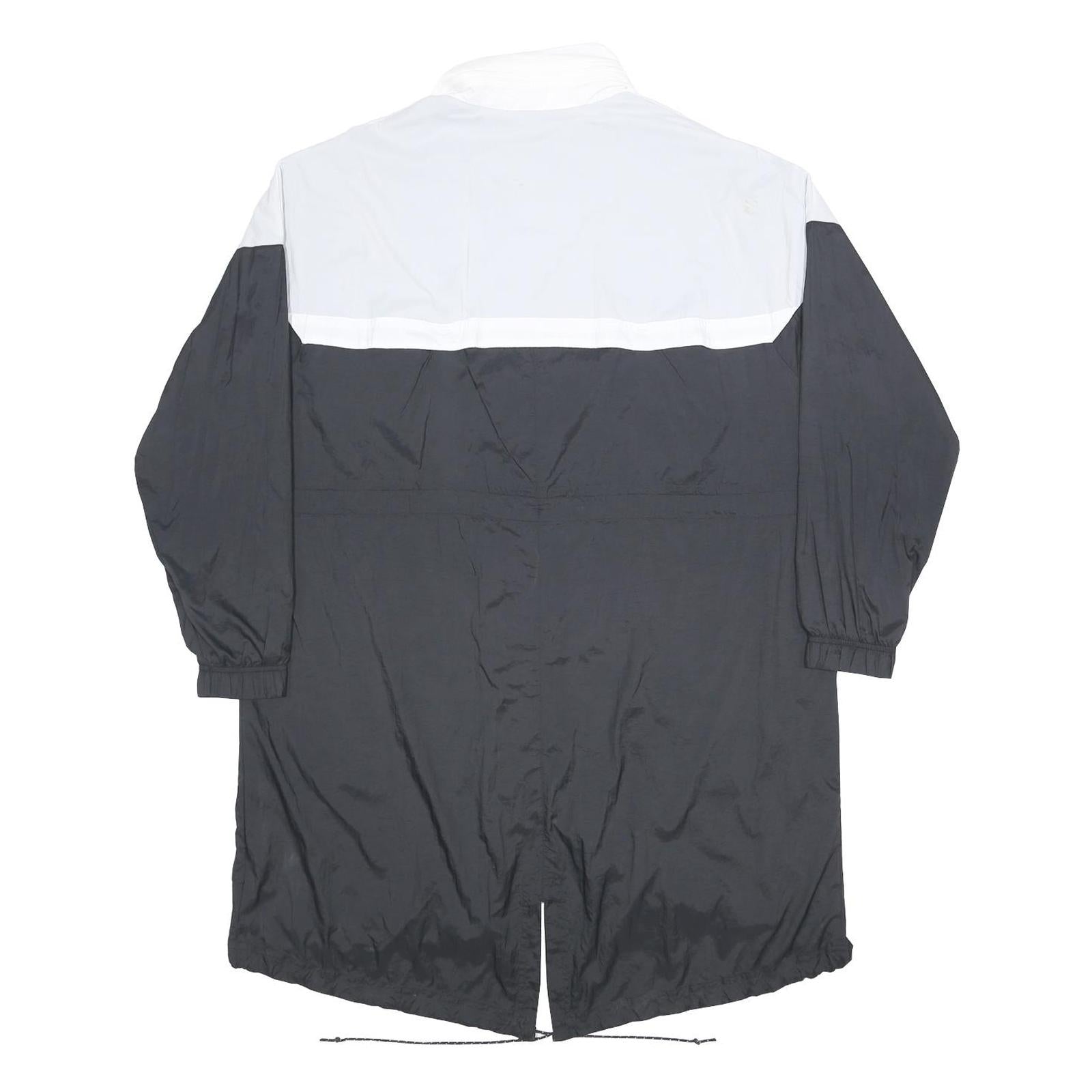 NIKE Womens Black & White Classic Zip Nylon Jacket M Sports Casual Retro