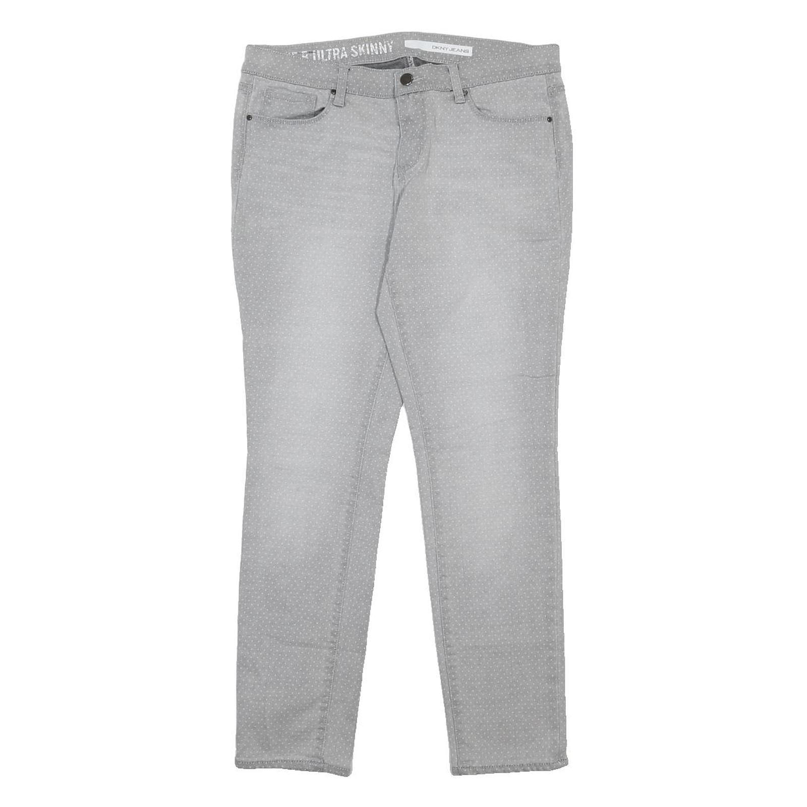 DKNY Womens Jeans Grey Slim Skinny Denim Cotton Blend W30 L28 Ultra Skinny