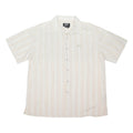 AVIREX Mens White & Beige Striped Shirt XL Casual Cotton Blend Short Sleeve
