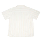 AVIREX Mens White & Beige Striped Shirt XL Casual Cotton Blend Short Sleeve