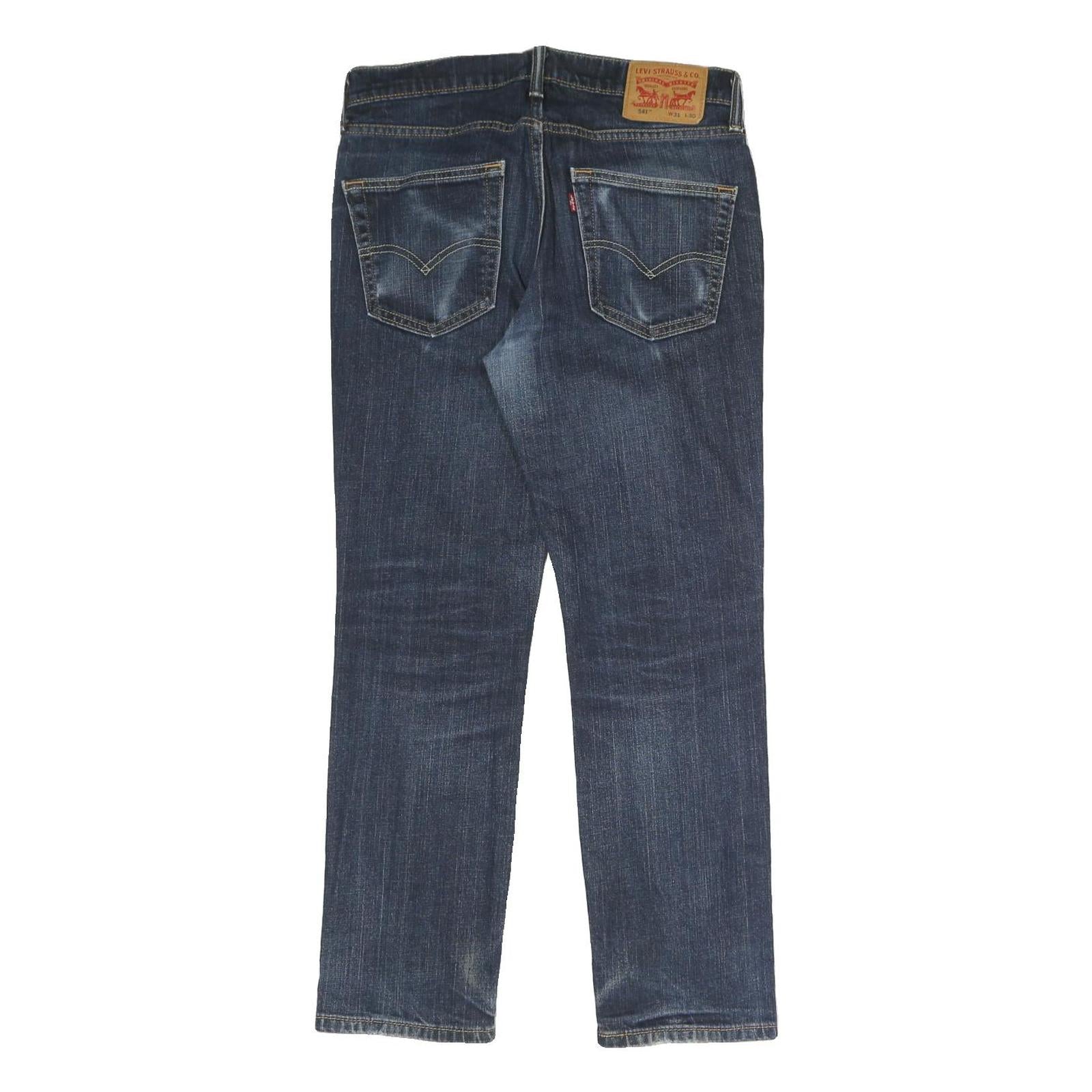 LEVI'S Mens Regular Blue Denim Dark Zip W31 L30 Classic Straight Jeans