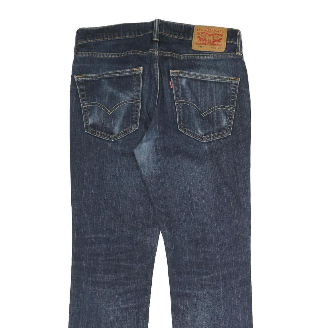 LEVI'S Mens Regular Blue Denim Dark Zip W31 L30 Classic Straight Jeans