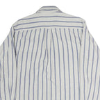 NAUTICA Mens White & Blue Striped Casual Cotton Shirt M Long Sleeve Button Down