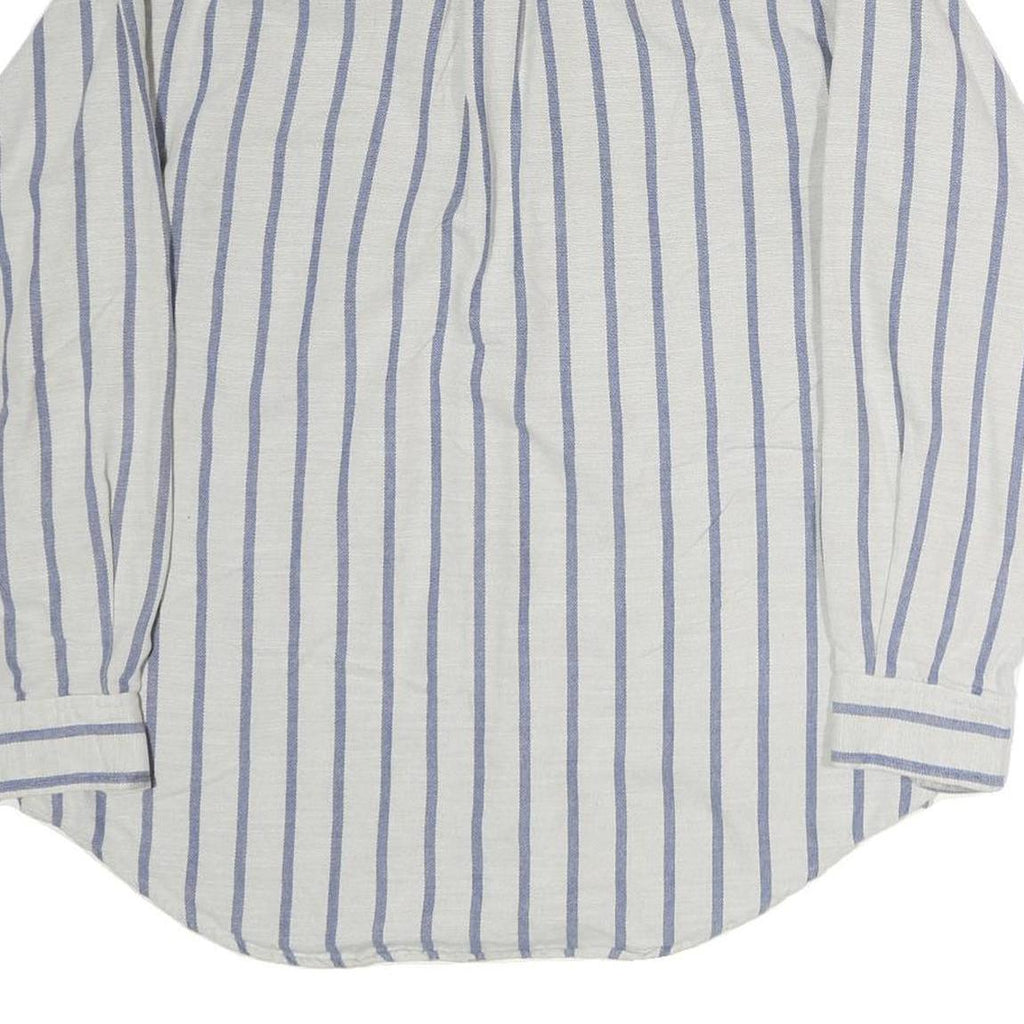 NAUTICA Mens White & Blue Striped Casual Cotton Shirt M Long Sleeve Button Down