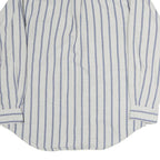 NAUTICA Mens White & Blue Striped Casual Cotton Shirt M Long Sleeve Button Down