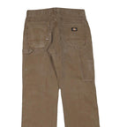 DICKIES Womens Regular Fit Brown Cotton Blend Straight Leg Trousers W32 L32