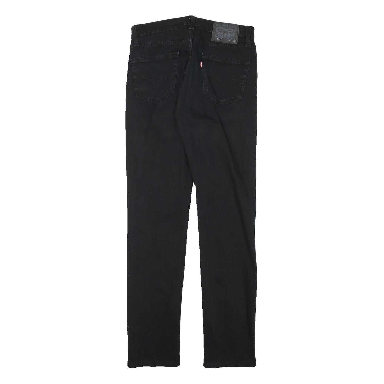 LEVI'S Mens Jeans Black Slim Skinny Denim Raw W29 L32 Zip Cotton Blend