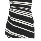 LAUREN RALPH LAUREN Womens Black & White Striped Day Polyester Dress L